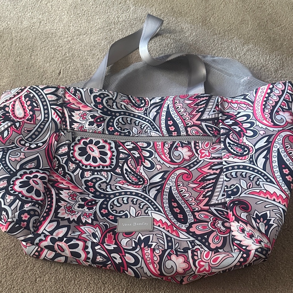 Vera Bradley Pink and Gray Paisley Tote
